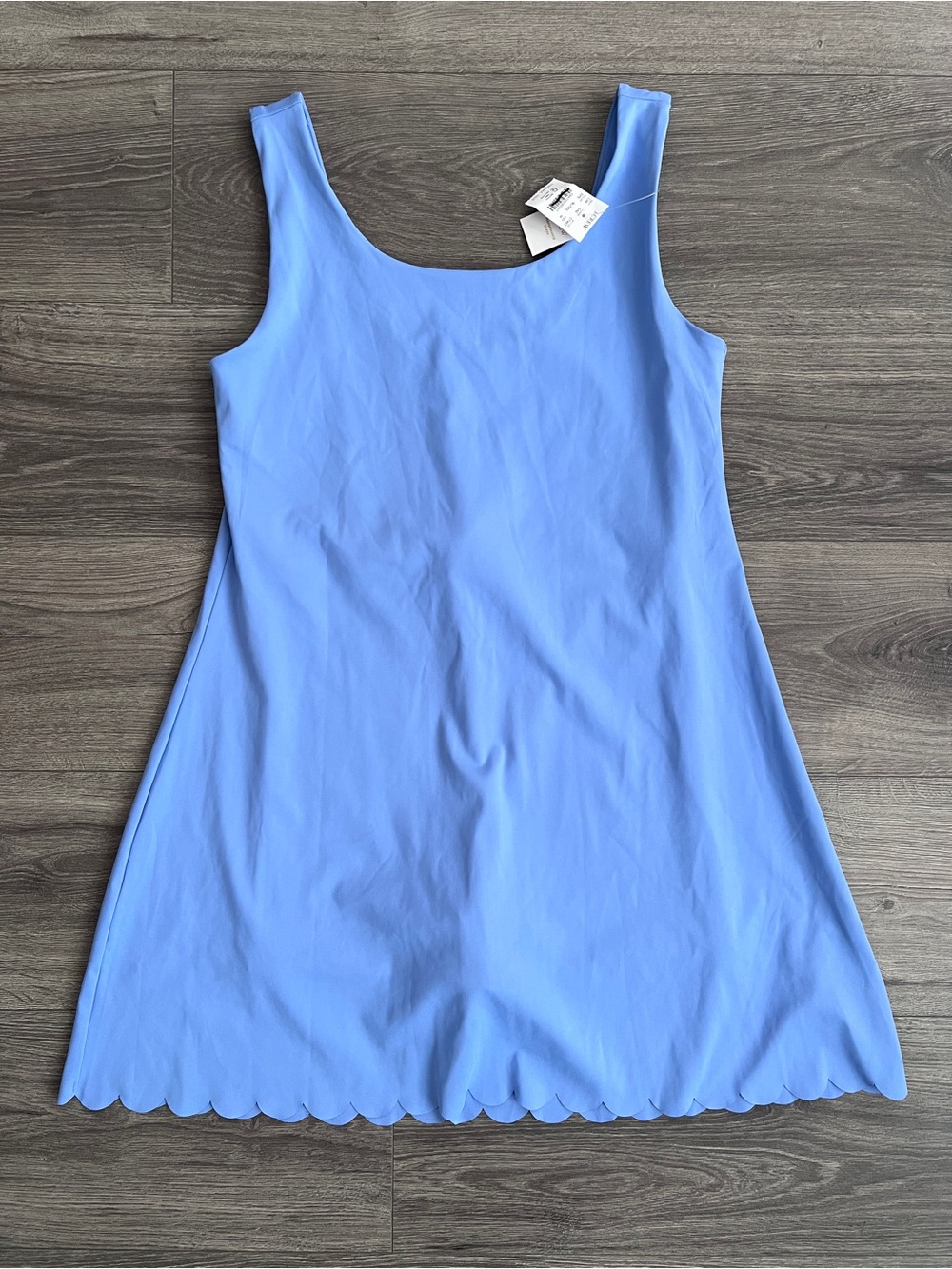 J.CREW Scallop Trim Active Dress Built-In Shorts Medium Periwinkle Blue Workout